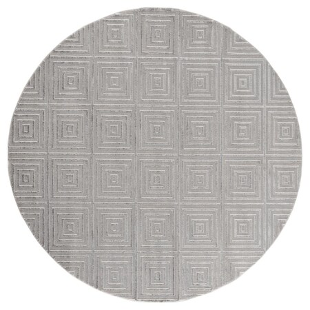 Manmade Cascades Tehama Silver Round Rug; 7 ft. 10 in. MA3095186